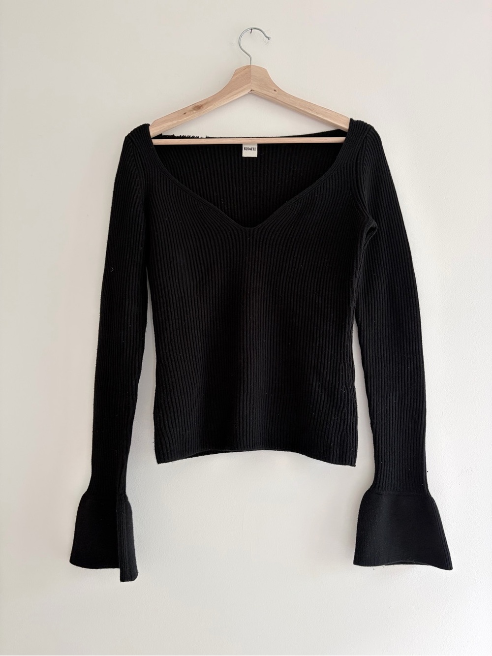 Khaite // Black Merino Wool Knit Sweater